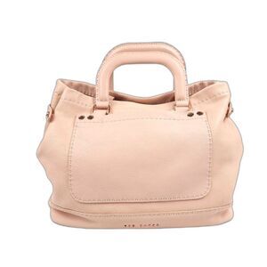 Ted Baker Baby Pink Leather Doctor Bag Purse Crossbody Strap 90's Minimal Tote